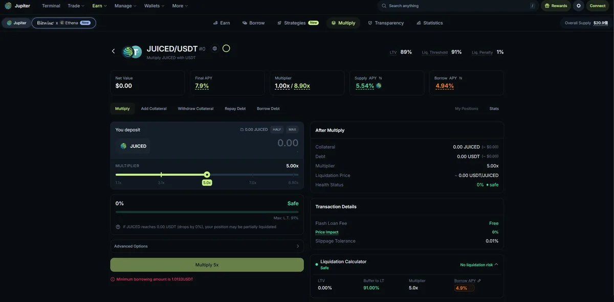 Jupiter Multiply — JUICED/USDT